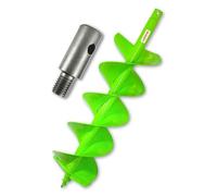 Perceuse à tarière ? Diamètre 180 mm, double spirale, pointe en carbure de tungstène, adaptateur M14. Corps en acier plein, longueur d'environ 600 mm, pour perceuse et malaxeur de mortier, inclut une 