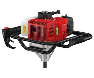 Perceuse à terre à essence de 52ccm, idéale pour les piquets. Perceuse à terre motorisée pour poteaux et piquets de clôture, avec démarrage par câble et tige d'extension, puissance de 1500 W