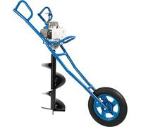 Perceuse à terre essence, 63cc, 2,2 kW. Enfonceur de pieux essence sur roues, moteur 2 temps. Perceuse à terre professionnelle, idéale pour les jardiniers, les vergers et l'industrie du bâtiment