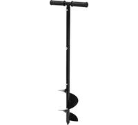 Perceuse à terre pour jardin - Foret en spirale pour planter - Longueur 15 cm - Pour bulbes et fleurs - Perceuse pour trous de parasol de plage - Tige droite - Livré avec des gants - Noir