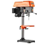 Perceuse de banc de 254 mm, 400W, perceuse de banc, vitesse variable de 440 à 2600 RPM, table inclinable de 0 à 45°, avec laser et éclairage LED, machine de perçage de table, pour le travail du bois e
