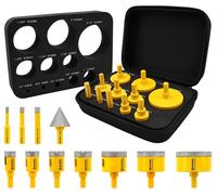 Perceuse diamantée, kit de perçage pour carrelage - (6/8/10/20/25/28/32/45/50/65 mm + 35 mm pour chanfreinage) : kit de perçage à noyau diamanté avec gabarit de guidage en EVA creux, pour le perçage d