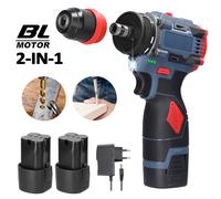 Perceuse électrique 2 en 1, tournevis électrique sans balais, tournevis au lithium 16,8 V, couple de 45 Nm, tournevis pratique, outil multifonctionnel pour la réparation électronique automobile 2 batt