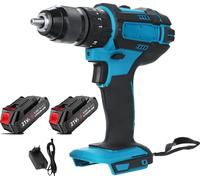 Perceuse électrique, couple de 520 Nm, Lampe LED intégrée, 2 BATTERIE, EU
