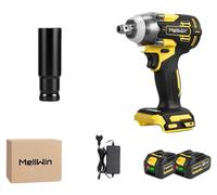 Perceuse électrique, moteur sans balais, couple de 520 N·m, kit 2 batteries A