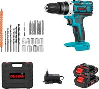 Perceuse électrique, perceuse à percussion, modèle portable sans fil, 2 batteries, prise 1EU, UE