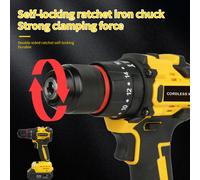 Perceuse électrique sans fil 21V avec 5 accessoires, lumière LED et verrouillage axial, pour visser le bois, le plastique, les carreaux, les plaques d'acier, percer les murs, ergonomie et commodité 1