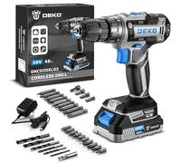 Perceuse électrique sans fil : DEKOPRO Perceuse sans fil bleu 20 V pour femmes perceuses avec batterie et chargeur, kit de perceuse-visseuse 20 V