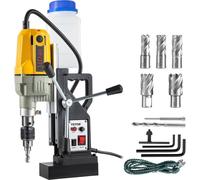 Perceuse magnétique, 1100 W, diamètre d'alésage de 1,57 pouce, perceuse magnétique électrique portable 2697 lbf/12000 N avec 7 forets, vitesse maximale de 580 tr/min, perceuse pour toutes surfaces et 