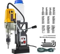 Perceuse magnétique, 1100 W, diamètre de perçage 1,57 pouce, 2697 lbf/12000 N, perceuse magnétique électrique portable avec 12 forets, vitesse maximale de 580 tr/min, perceuse pour toutes les surfaces