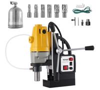 VEVOR Perceuse Magnétique 1100 W, Diamètre d'Alésage de 40 mm, Perceuse à Colonne Magnétique MD40, 12000 N, 670 tr/min, avec 6 Fraises Annulaires HSS, Système de Forage, Construction