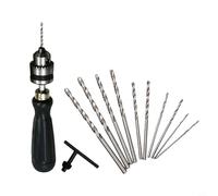 Perceuse manuelle avec mandrin sans amme de 0,6 à 6 mm - Pour circuits imprimés et plastiques - Corps en alliage d'aluminium noir - Outil rotatif pour modélisme et assemblage électronique (10