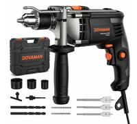 Perceuse-marteau 850 W, 13 mm, vitesse variable de 0 à 3000 tr/min, incluant un foret et une mallette