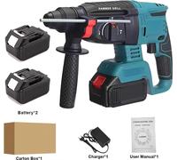Perceuse-marteau sans balais - Perceuse à percussion sans fil de 26 mm - Rechargeable - Livrée avec 2 batteries - Idéale pour les travaux de bricolage et de réparation