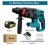 Perceuse-marteau - Sans fil, 18V, moteur sans balais - Diamètre de perçage : 26 mm - 3500 tr/min - 0 à 4800 impacts par minute - 1 batterie