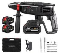 Perceuse-marteau sans fil - Perceuse-marteau électrique - Moteur sans balais - Capacité de perçage de 26 mm - 18 V - 1680 W - Ensemble comprenant 2 batteries