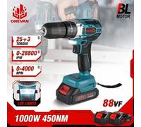Perceuse pneumatique sans fil 1000 W - 18 V - noire - outil de perçage sans fil - perceuse à colonne et à colonne pivotante alimentée par batterie