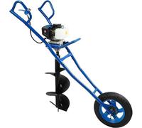 Perceuse pour poteaux 52cc, essence, 1,46 kW, foreuse pour trous de sol avec spirale hélicoïdale, réservoir de 1 litre, refroidissement par air, portable, robuste, idéale pour les poteaux de clôture, 