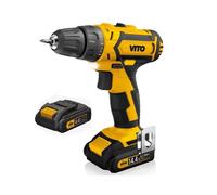 Perceuse sans fil 14,4 V 2 Batteries lithium 2.0Ah Chargeur rapide LED et indicateur de charge VITO