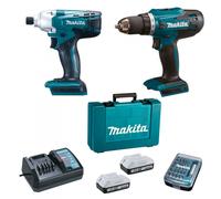 Perceuse sans fil 18V DF4880 hocs 18V TD127D - MAKITA - avec 2 batteries 18V 1.5 Ah + chargeur + 30 embouts - DK18A35X1