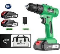 Perceuse sans fil, puissance 20 V, mandrin à serrage rapide, deux batteries