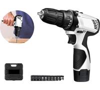 Perceuse sans fil, tension 12 V, couple maximal 45 Nm, plage de vitesse 0-400 tr/min, batterie lithium-ion 1300 mAH, design ergonomique