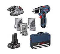 Perceuse-visseuse 12 V GSR 12V-15 + 1 batterie 2 Ah + 1 batterie 4 Ah + chargeur + Sacoche BOSCH 0615990G6L