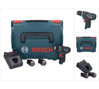 Perceuse-visseuse 12V GSR 12V-15 + 2 batteries 2Ah + chargeur + coffret L-BOXX - BOSCH - 0601868109