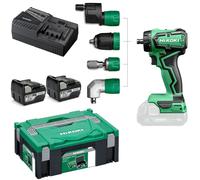 Perceuse-visseuse 18 V - 165 mm - 55 Nm + 2 batteries 5 Ah + chargeur en coffret HitCase II HIKOKI DS18DDQWSZ