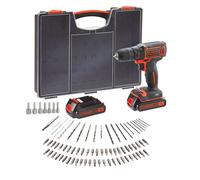 Black & Decker Perceuse-visseuse BDC718AS2O-QW 18V 1,5 Ah – 2 batteries, 80 accessoires