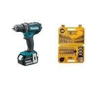 Perceuse visseuse 18V LXT (2x3,0 Ah) en MAKPAC - Makita DDF482RFJ & DEWALT - Coffret de 100 Pièces de Perçage et Vissage Haute Performance - DT71563-QZ - Assortiment Polyvalent