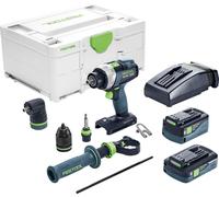 Perceuse-visseuse 18V QUADRIVE TDC 18/4 5,0/4,0 I-Set + 2 batteries 4Ah / 5Ah + chargeur + coffret SYSTAINER SYS3 - FESTOOL - 577612