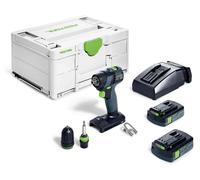 Perceuse-visseuse 18V TXS 18 C 3,0-PLUS + 2 batterie 3Ah + chargeur en coffret Systainer 3 - FESTOOL - 576895