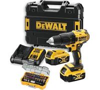 Perceuse visseuse 18V XR - DEWALT - avec 2 batteries 18v 4.0Ah + chargeur + coffret d'embouts 32pcs + coffret Tstak - DCD777M2TA