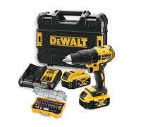 Perceuse visseuse 18V XR - DEWALT - avec 2 batteries 18v 4.0Ah + chargeur + coffret d'embouts 32pcs + coffret Tstak - DCD777M2TA
