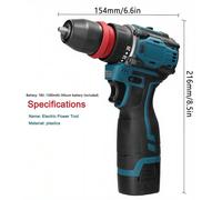 Perceuse-visseuse 2-en-1 - Tournevis multifonctionnel - Sans balais - 45 Nm - Batterie incluse - Bleu