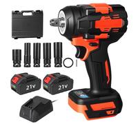 Perceuse-visseuse à batterie, couple de 3000 Nm, vitesse variable, modèle D + 2 batteries + adaptateur secteur (prise européenne)