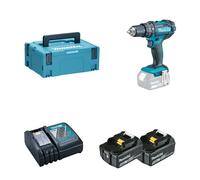 Perceuse visseuse à percussion 18V 64 Nm DHP482ZJ + 2 batteries 18V 5 Ah + 1 chargeur DC18RC MAKITA