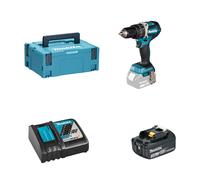 Perceuse-visseuse à percussion 18V DHP484ZJ + 1 batterie BL1830B 18V 3 Ah + 1 chargeur rapide DC18RC MAKITA