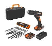 Perceuse-visseuse sans fil 20 V WORX WX370 50 Nm, avec coffret, 2 batteries 2 Ah et chargeur