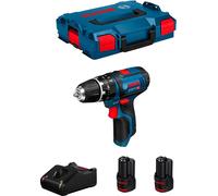 Perceuse-visseuse à percussion BOSCH GSB 12V-15 (2 x 2,0 Ah + GAL12V-40 + L-Boxx 102)