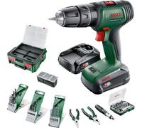 Perceuse Visseuse à Percussion Bosch UniversalImpact 18V, 1x1.5Ah, 1x 2.5Ah, Set 46 Accessoires, AL18V-20, Systembox S