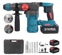 Perceuse-visseuse à percussion et à couple élevé - Marteau-piqueur - Moteur sans balais - Outil multifonction rotatif - Système 18V - Livré avec 2 batteries