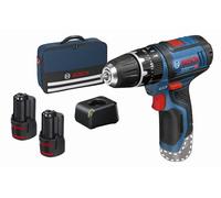 Perceuse-Visseuse à Percussion Bosch GSB 12V-15 Professional 1300 tr/min 30Nm, Mandrin 10mm, Li-Ion 12V, 2 Batteries incluses