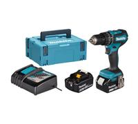 Perceuse visseuse à percussion Makita DHP485RFJ - 18V 3Ah Li-Ion 50/25 Nm
