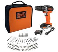 Black & Decker Perceuse-visseuse à percussion BDCHD12S1A‑QW 12V 80 accessoires 1 batt. 1,5Ah sac