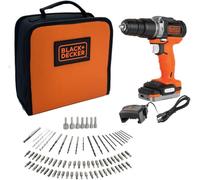 Black & Decker Perceuse-visseuse à percussion BDCHD12S1A‑QW 12V 80 accessoires 1 batt. 1,5Ah sac