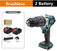 Perceuse-visseuse à percussion sans fil 18 V - Moteur sans balais - Couple de 480 Nm - Mandrin de 13 mm - 4 000 tr/min - 2 batteries