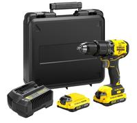 STANLEY FATMAX V20 Perceuse à Percussion Sans Fil 18V Li-Ion 60 Nm Moteur Brushless 32 300 cps/mn avec 1 Mallette 2 Batteries 2 Ah 1 Chargeur SFMCD715D2K-QW