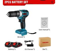 Perceuse-visseuse à percussion sans fil - 3-en-1 - Moteur sans balais - 1 100 W - 450 Nm - 4 000 tr/min, 28 800 coups/min - 2 batteries, prise UE - Orange/Noir